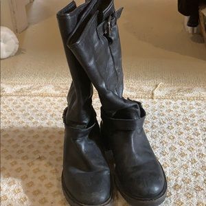 Fendi shearling lined motorcycle boots